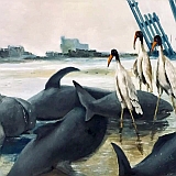 Civilization and Beached Whales   |   oil, mixed media   |   _x_